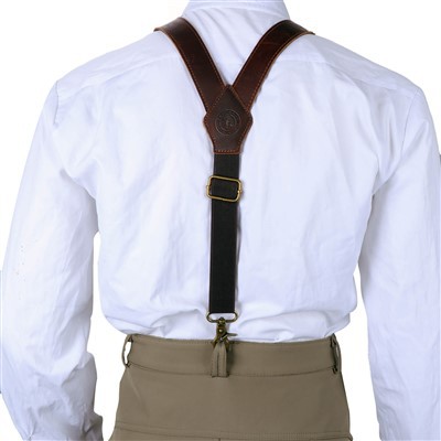TOURBON Suspenders Leather Men's Braces Adjustable