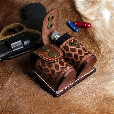 TOURBON Leather Double Speedloader Pouch For .38 .357 .44 .45